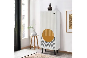 Gelsgan Kenkäkaappi 50 cm - Valkoinen/Musta - Säilytys - Kenkäsäilytys