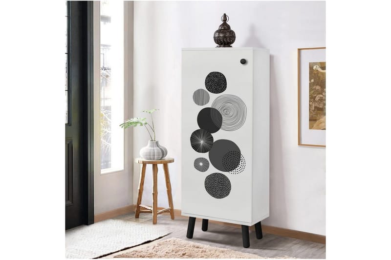 Gelsgan Kenkäkaappi 50 cm - Valkoinen/Musta - Säilytys - Kenkäsäilytys