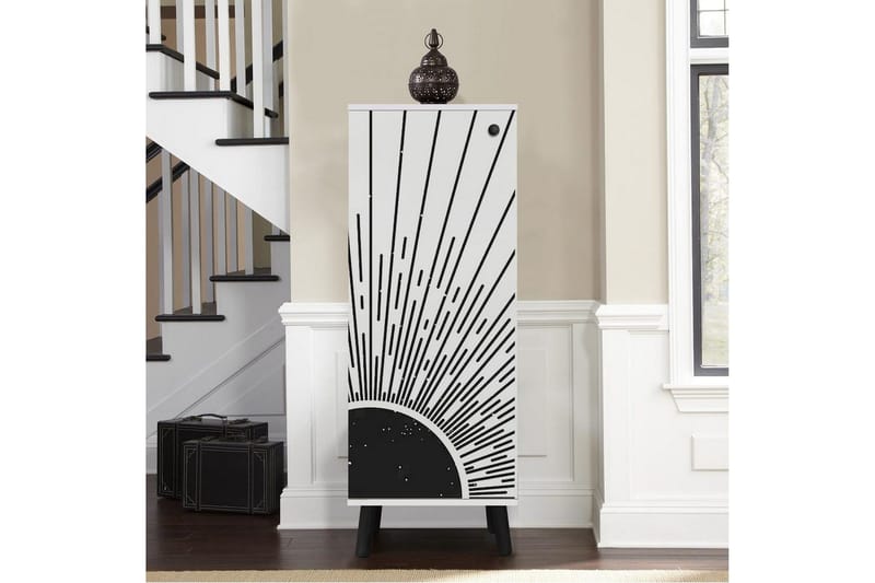 Gelsgan Kenkäkaappi 50 cm - Valkoinen/Musta - Säilytys - Kenkäsäilytys