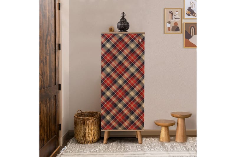 Gelsgan Kenkäkaappi 50 cm - Punainen/Luonnollinen - Säilytys - Kenkäsäilytys