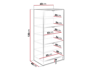 Gudelia-kenkäkaappi 60 cm - valkoinen - Säilytys - Kenkäsäilytys