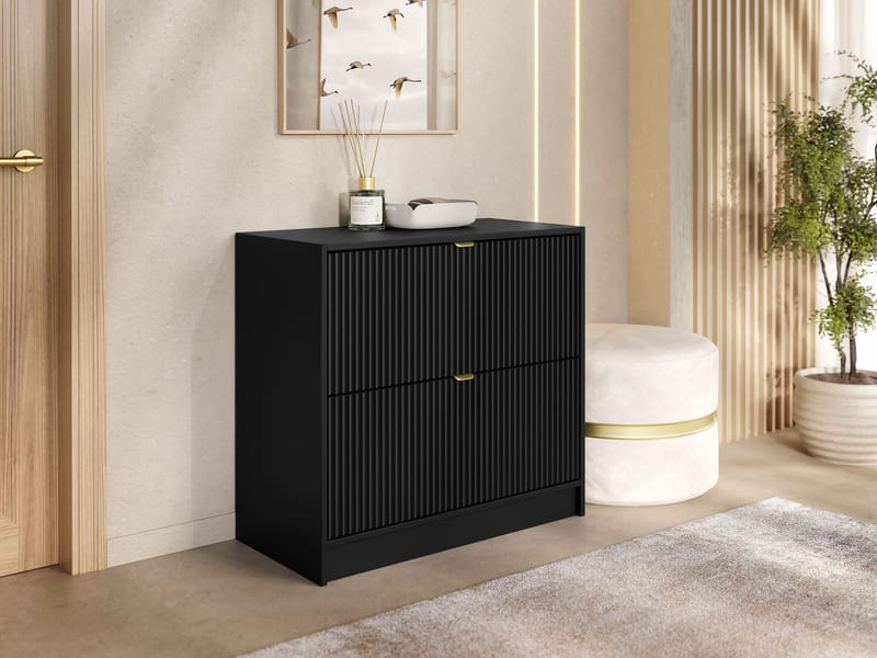 Gudelia-kenkäkaappi 80 cm - musta - Säilytys - Kenkäsäilytys