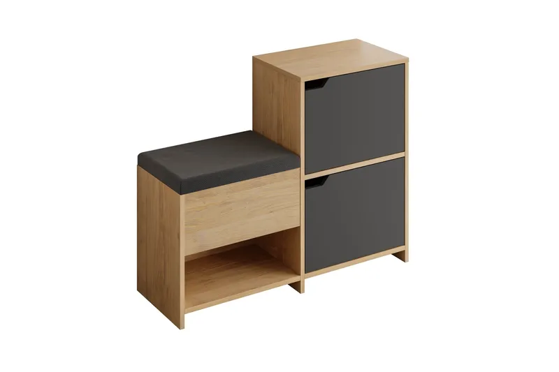 Haven Kenkäkaappi 101,5 cm, Antrasiitti/Tammi