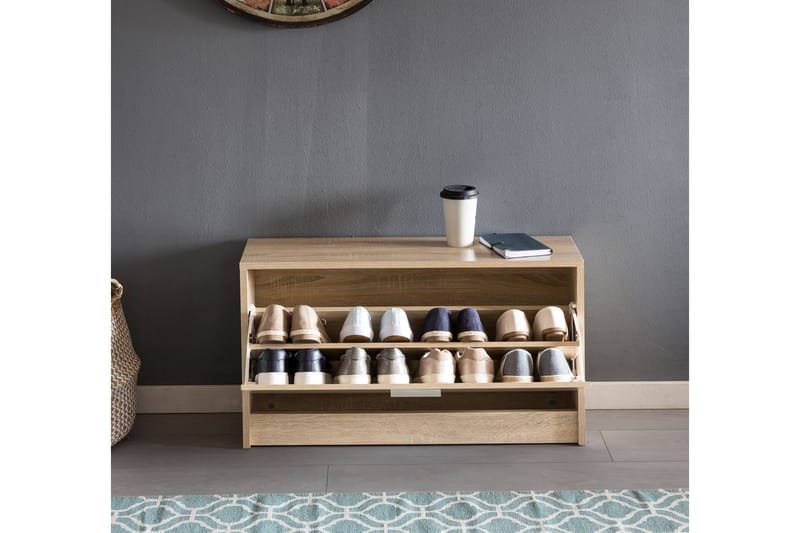 Kenkähylly Kayliegh 80x24 cm - Puu/Luonnonväri - Säilytys - Kenkäsäilytys - Kenkäteline & kenkähylly