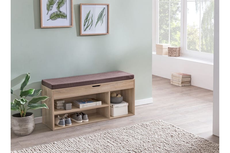 Kenkähylly Lisetta 104x32 cm - Puu/Luonnonväri - Säilytys - Kenkäsäilytys - Kenkäteline & kenkähylly