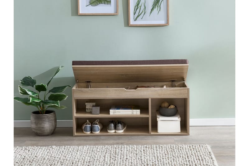Kenkähylly Lisetta 104x32 cm - Puu/Luonnonväri - Säilytys - Kenkäsäilytys - Kenkäteline & kenkähylly