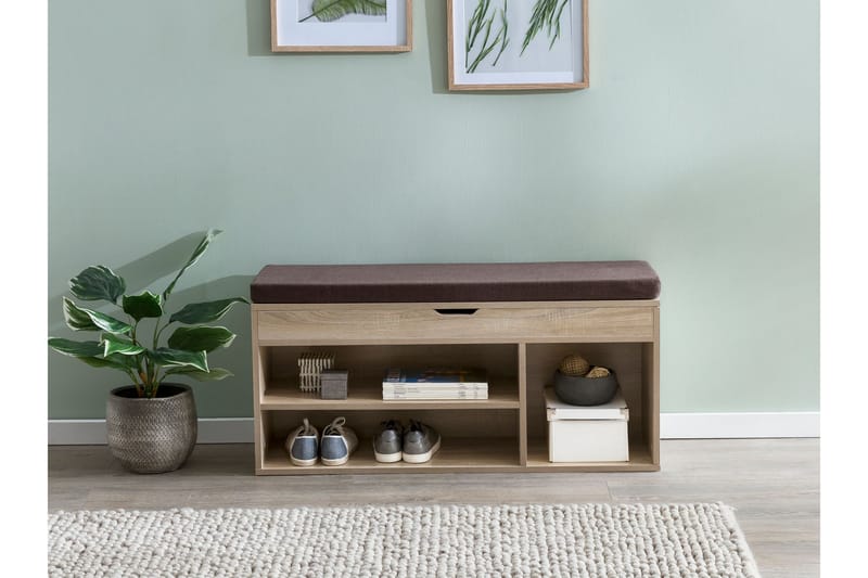 Kenkähylly Lisetta 104x32 cm - Puu/Luonnonväri - Säilytys - Kenkäsäilytys - Kenkäteline & kenkähylly