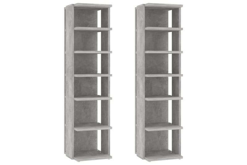 Kenkäkaapit 2 kpl betoninharmaa 25x27x102 cm - Harmaa - Säilytys - Kenkäsäilytys
