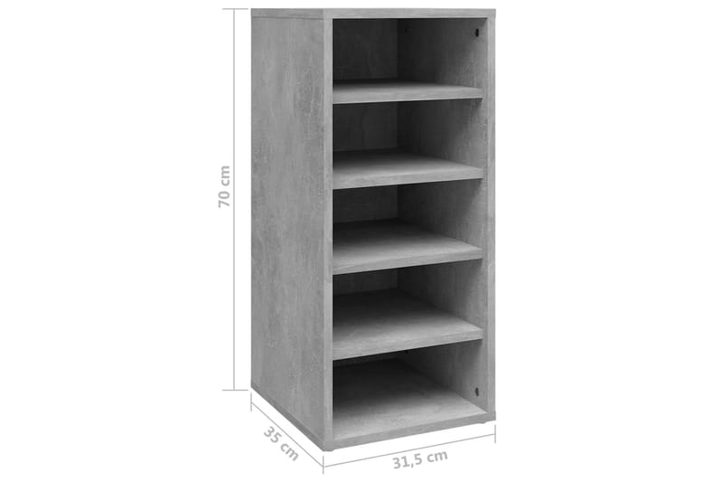 Kenkäkaapit 2 kpl betoninharmaa 31,5x35x70 cm lastulevy - Harmaa - Säilytys - Kenkäsäilytys
