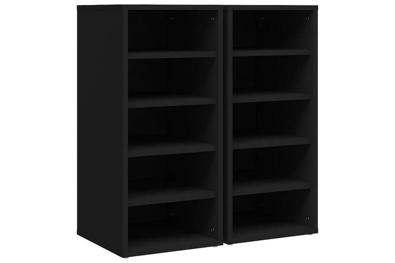Kenkäkaapit 2 kpl musta 31,5x35x70 cm lastulevy - Musta - Säilytys - Kenkäsäilytys
