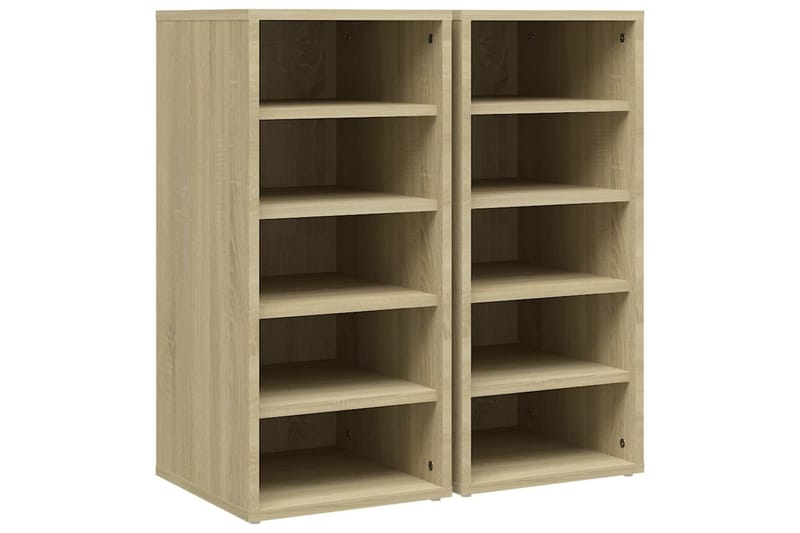 Kenkäkaapit 2 kpl Sonoma-tammi 31,5x35x70 cm lastulevy - Ruskea - Säilytys - Kenkäsäilytys