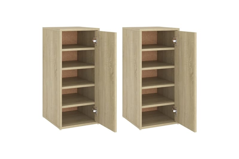 Kenkäkaapit 2 kpl Sonoma-tammi 32x35x70 cm lastulevy - Ruskea - Säilytys - Kenkäsäilytys