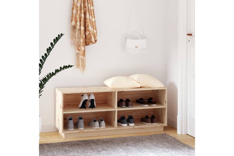 Kenkäkaappi 110x34x45 cm täysi mänty - Ruskea - Säilytys - Kenkäsäilytys