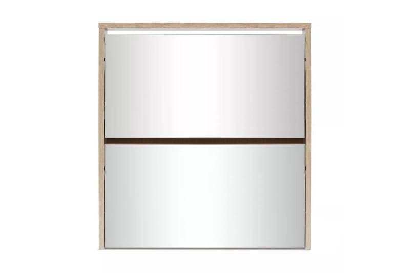 Kenkäkaappi 2 kerrosta ja peilit Tammi 63x17x67 cm - Ruskea - Säilytys - Kenkäsäilytys