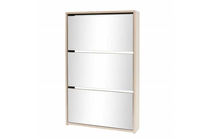 Kenkäkaappi 3 kerrosta ja peilit Tammi 63x17x102.5 cm - Ruskea - Säilytys - Kenkäsäilytys