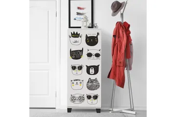 Kenkäkaappi 38x50 cm - Valkoinen/musta - Säilytys - Kenkäsäilytys