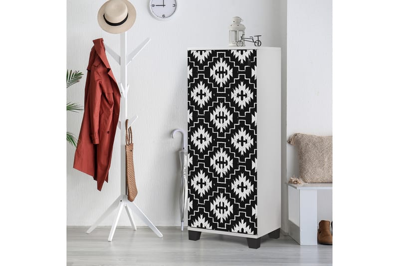 Kenkäkaappi 38x50 cm - Valkoinen/musta - Säilytys - Kenkäsäilytys