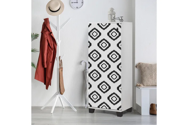 Kenkäkaappi 38x50 cm - Valkoinen/musta - Säilytys - Kenkäsäilytys