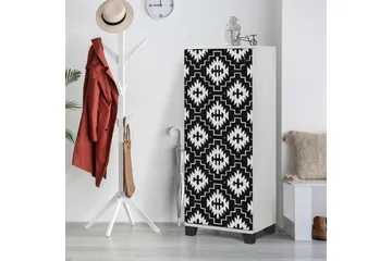 Kenkäkaappi 38x50 cm - Valkoinen/musta - Säilytys - Kenkäsäilytys