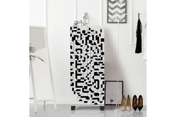Kenkäkaappi 38x50 cm - Valkoinen/musta - Säilytys - Kenkäsäilytys