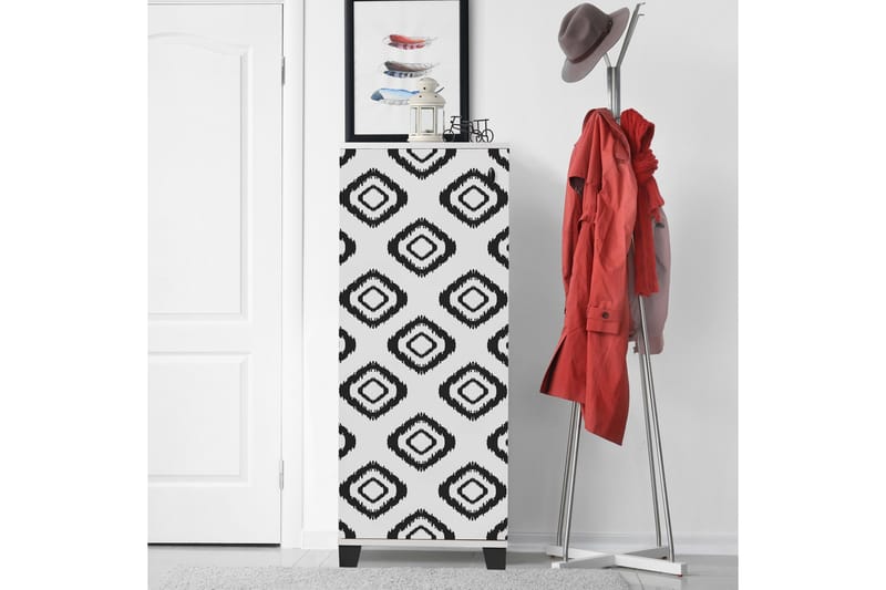 Kenkäkaappi 38x50 cm - Valkoinen/musta - Säilytys - Kenkäsäilytys