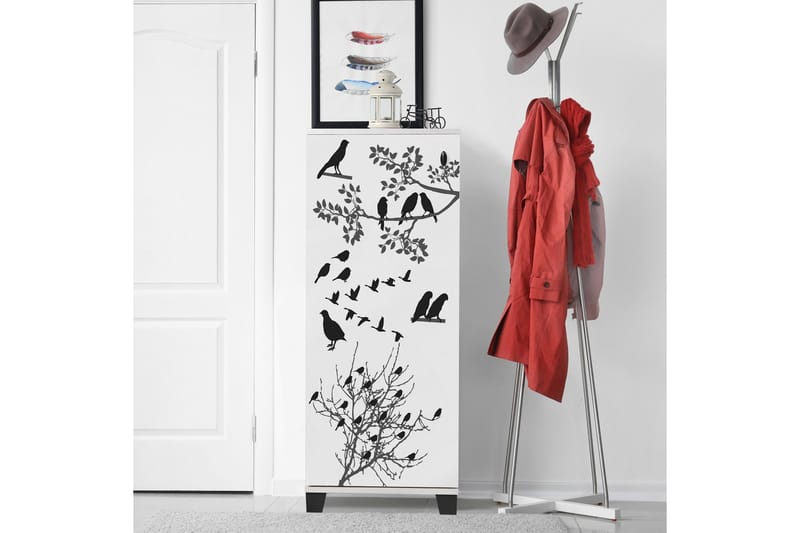 Kenkäkaappi 38x50 cm - Valkoinen/musta - Säilytys - Kenkäsäilytys