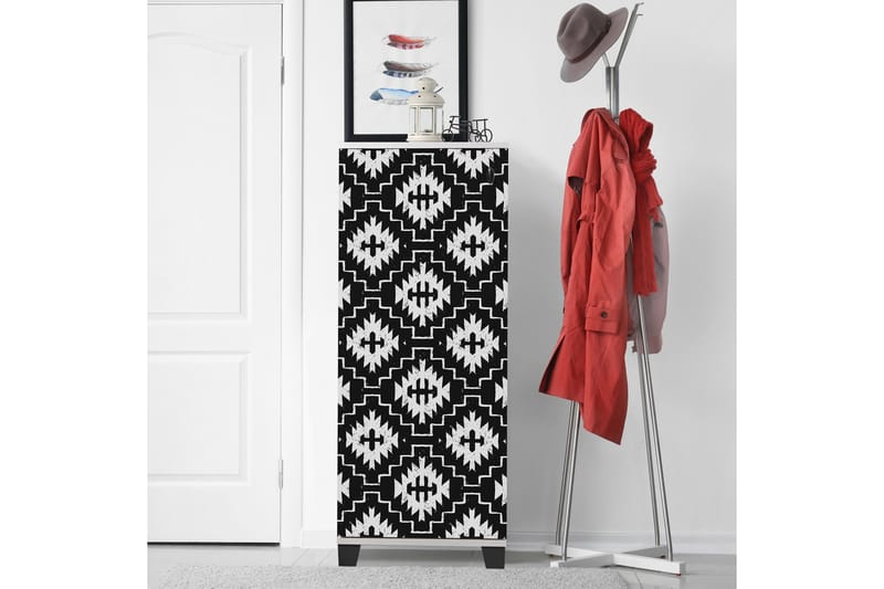 Kenkäkaappi 38x50 cm - Valkoinen/musta - Säilytys - Kenkäsäilytys