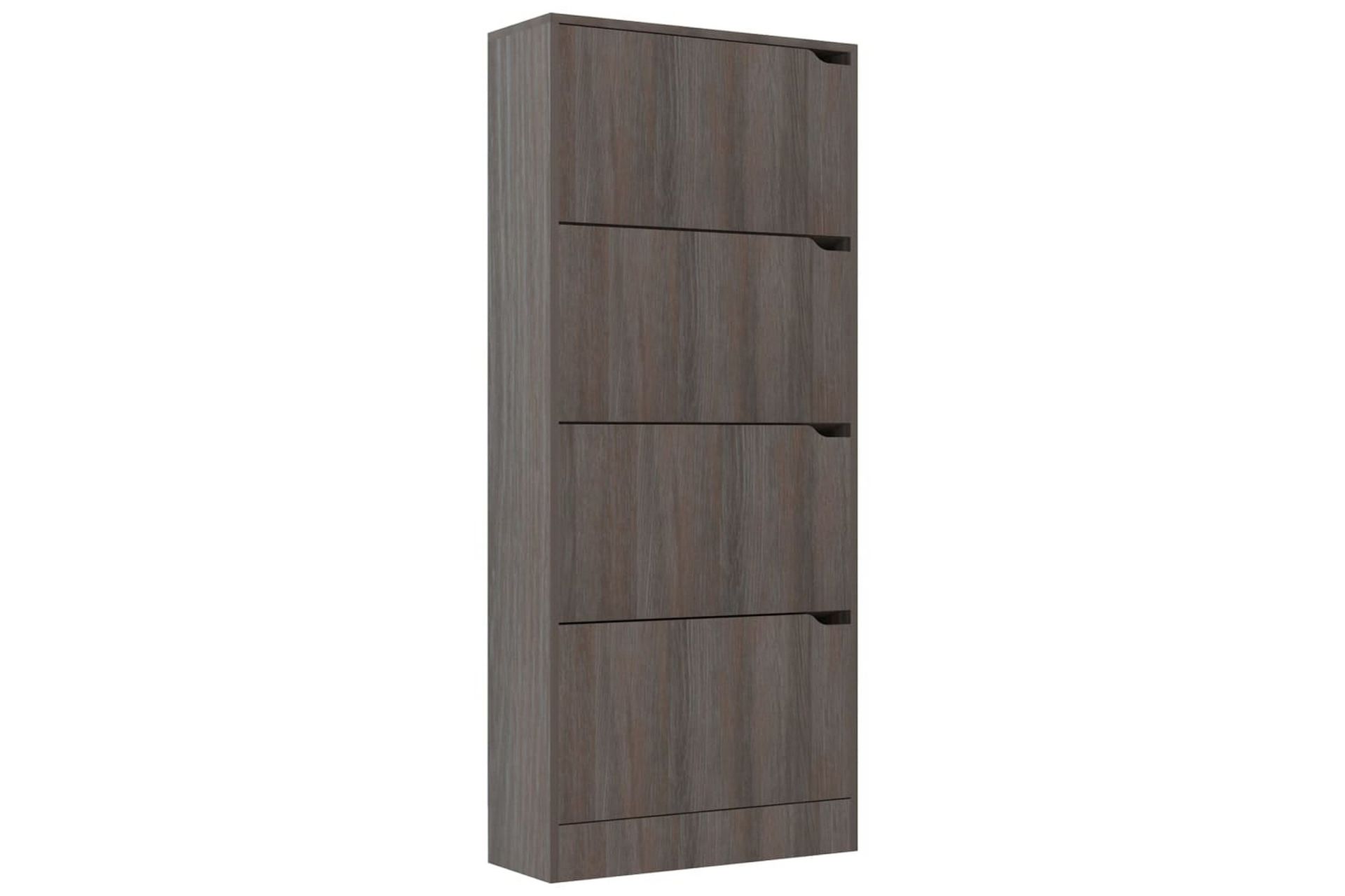 Kenkäkaappi 4 ovella harmaa Sonoma-tammi 59x24x136 cm - Harmaa - Säilytys - Kenkäsäilytys