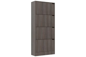 Kenkäkaappi 4 ovella harmaa Sonoma-tammi 59x24x136 cm - Harmaa - Säilytys - Kenkäsäilytys