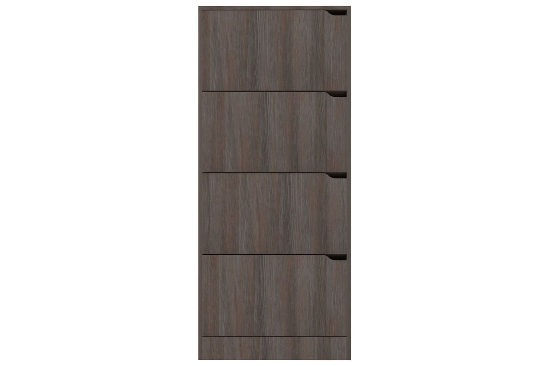 Kenkäkaappi 4 ovella harmaa Sonoma-tammi 59x24x136 cm - Harmaa - Säilytys - Kenkäsäilytys
