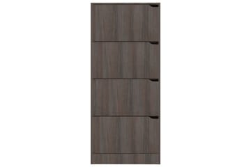 Kenkäkaappi 4 ovella harmaa Sonoma-tammi 59x24x136 cm - Harmaa - Säilytys - Kenkäsäilytys