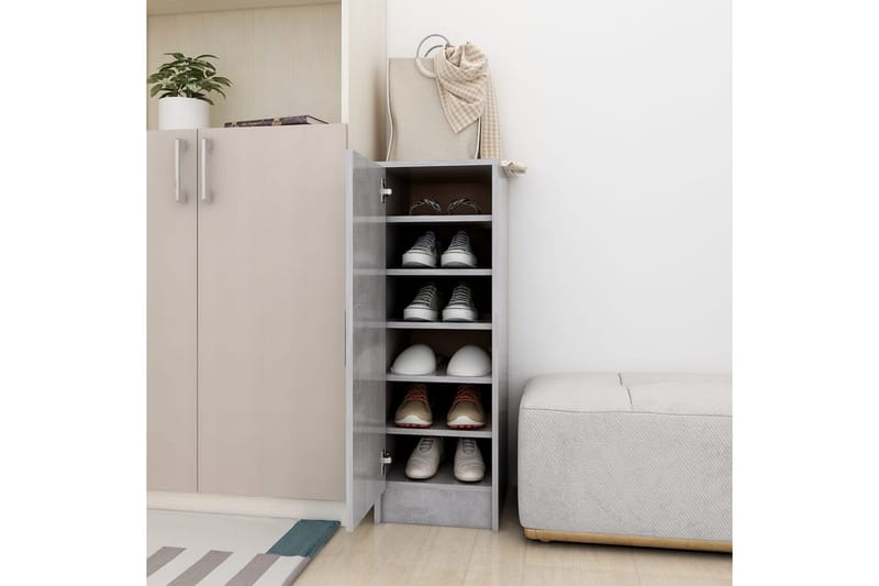 Kenkäkaappi betoninharmaa 32x35x92 cm lastulevy - Harmaa - Säilytys - Kenkäsäilytys