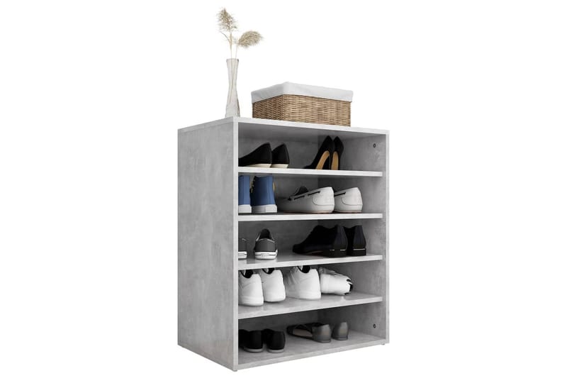 Kenkäkaappi betoninharmaa 60x35x70 cm lastulevy - Harmaa - Säilytys - Kenkäsäilytys