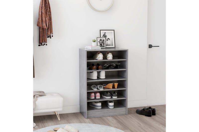 Kenkäkaappi betoninharmaa 60x35x92 cm lastulevy - Harmaa - Säilytys - Kenkäsäilytys
