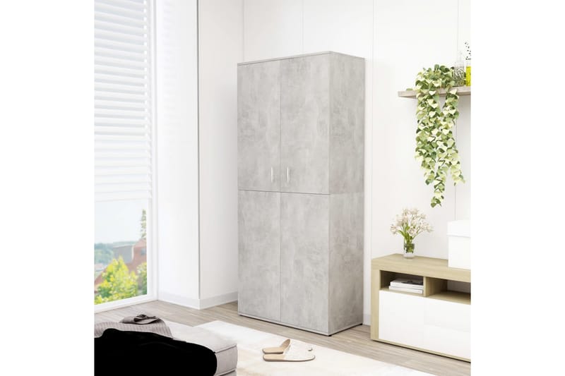 Kenkäkaappi betoninharmaa 80x39x178 cm lastulevy - Harmaa - Säilytys - Kenkäsäilytys