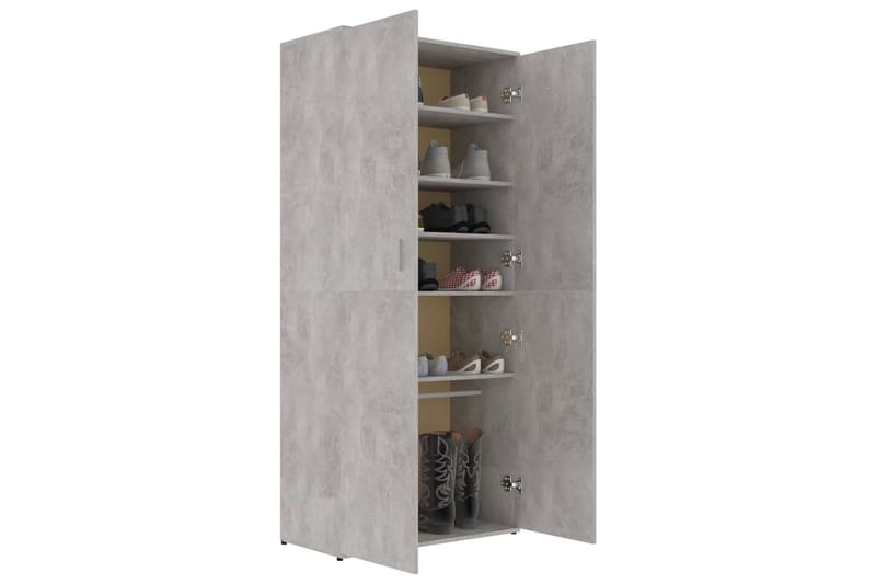 Kenkäkaappi betoninharmaa 80x39x178 cm lastulevy - Harmaa - Säilytys - Kenkäsäilytys