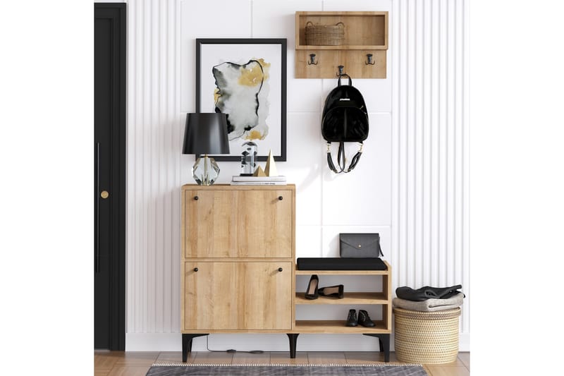 Kenkäkaappi Bredene 110x35 cm - Luonnonväri - Säilytys - Kenkäsäilytys