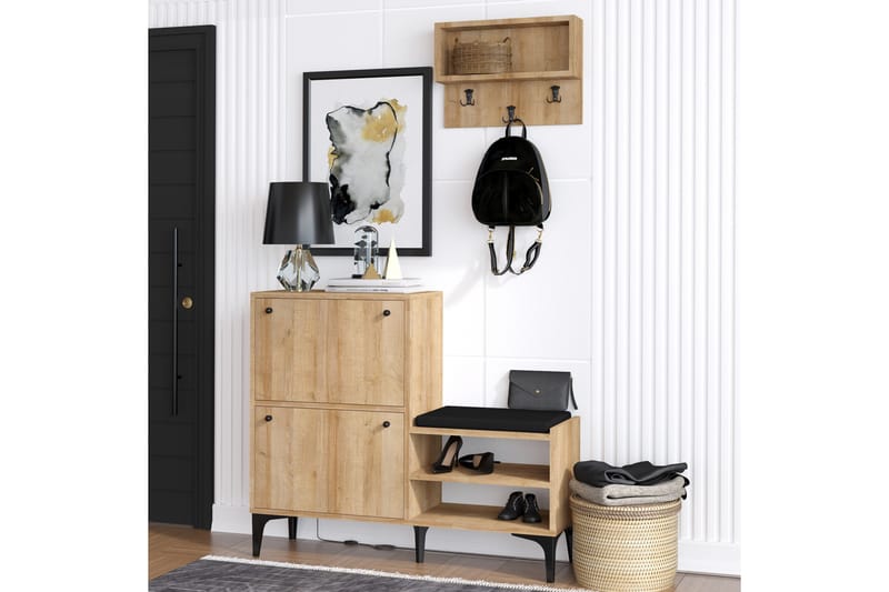 Kenkäkaappi Bredene 110x35 cm - Luonnonväri - Säilytys - Kenkäsäilytys