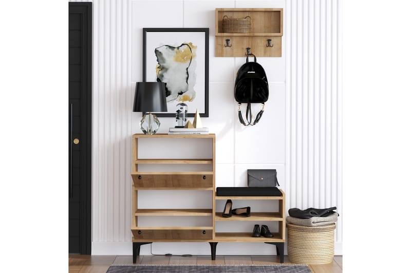 Kenkäkaappi Bredene 110x35 cm - Luonnonväri - Säilytys - Kenkäsäilytys
