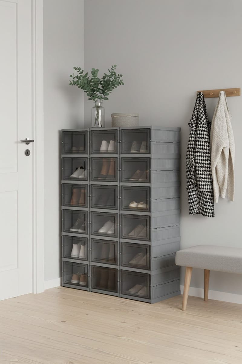 Kenkäkaappi Hanah Home Lavine 105 (25,5 x 105 x 34,5 cm) Antrasiitti - Antrasiitti - Säilytys - Kenkäsäilytys