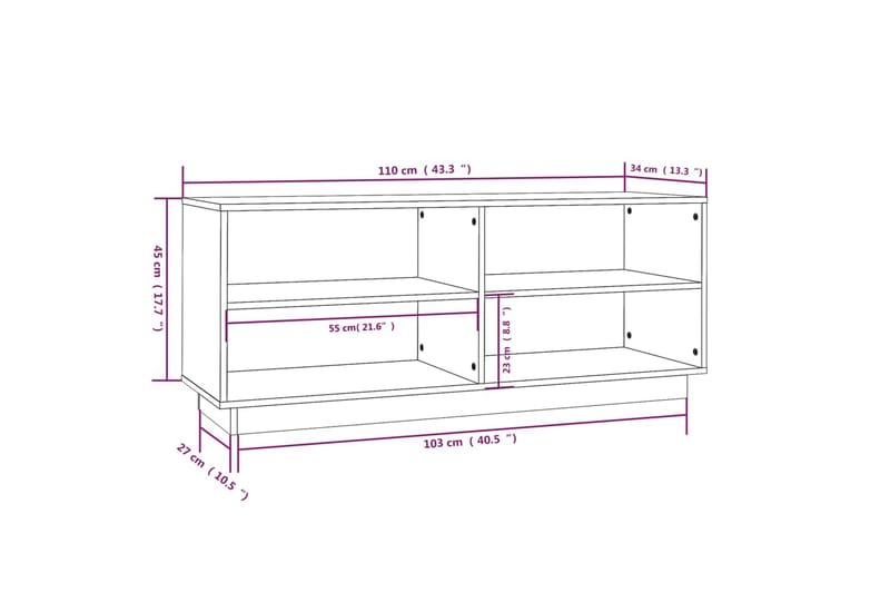 Kenkäkaappi harmaa 110x34x45 cm täysi mänty - Harmaa - Säilytys - Kenkäsäilytys - Kenkäteline & kenkähylly