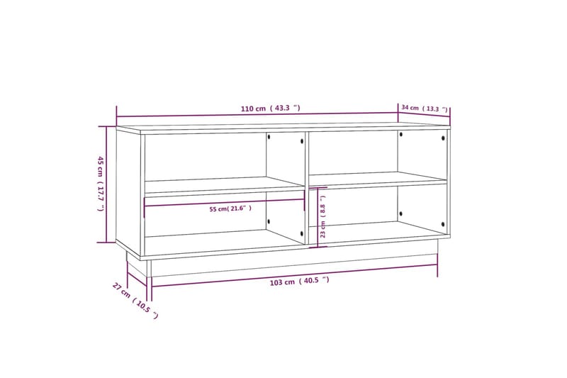 Kenkäkaappi harmaa 110x34x45 cm täysi mänty - Harmaa - Kenkäteline & kenkähylly - Kenkäsäilytys - Eteisen säilytys