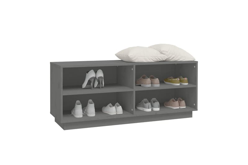 Kenkäkaappi harmaa 110x34x45 cm täysi mänty - Harmaa - Säilytys - Kenkäsäilytys - Kenkäteline & kenkähylly