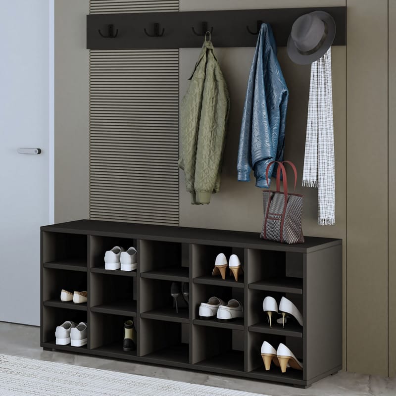 Kenkäkaappi Homitis Talu (120 x 51,6 x 29,6 cm) Antrasiitti - Antrasiitti - Säilytys - Kenkäsäilytys
