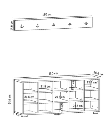 Kenkäkaappi Homitis Talu (120 x 51,6 x 29,6 cm) Antrasiitti - Antrasiitti - Säilytys - Kenkäsäilytys