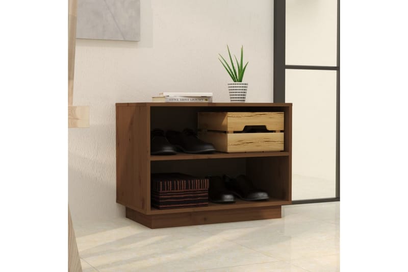 Kenkäkaappi hunajanruskea 60x34x45 cm täysi mänty - Ruskea - Säilytys - Kenkäsäilytys