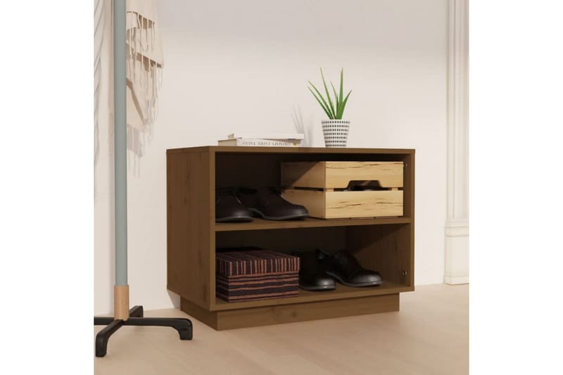 Kenkäkaappi hunajanruskea 60x34x45 cm täysi mänty - Ruskea - Säilytys - Kenkäsäilytys