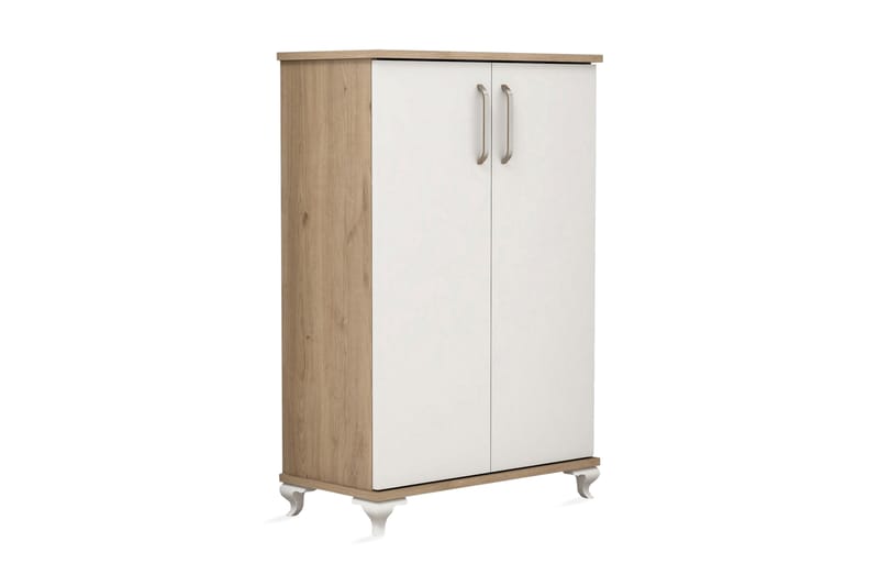 Kenkäkaappi Kauper 72 cm - Pähkinä/Valkoinen - Säilytys - Kenkäsäilytys