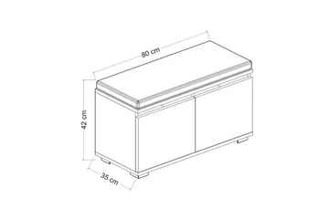 Kenkäkaappi Drago 80 cm - Pähkinä/Musta - Säilytys - Kenkäsäilytys - Kenkäkaappi