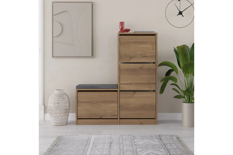 Kenkäkaappi Dude 105 cm - Beige - Säilytys - Kenkäsäilytys - Kenkäkaappi